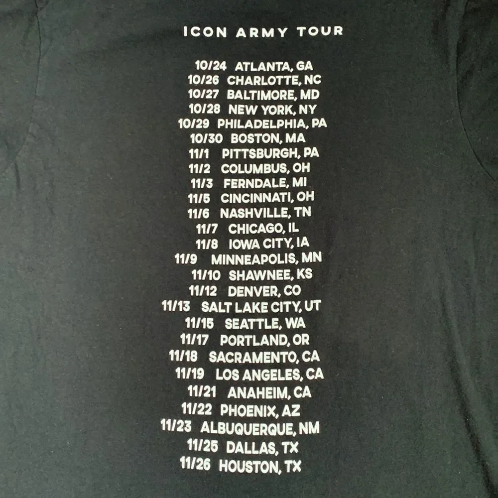 Icon For Hire “Army Tour” Graphic Concert T-shirt S Black